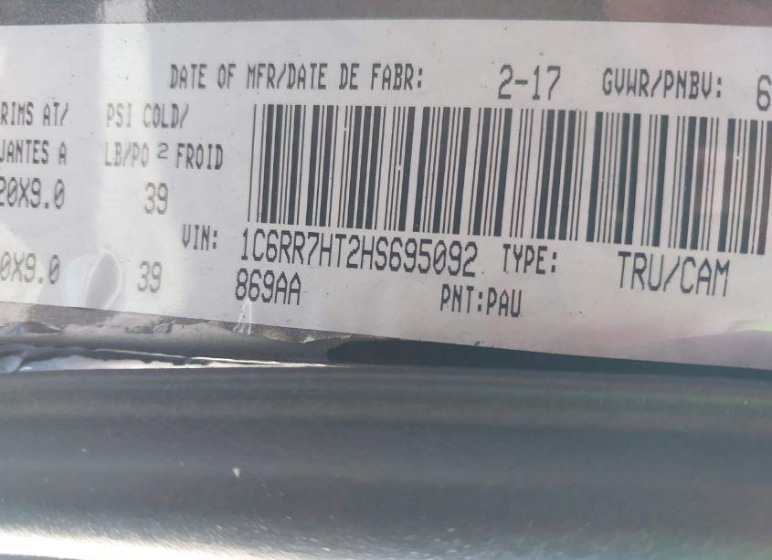 Photo 9 of 2017 Ram 1500 SPORT (VIN 1C6RR7HT2HS695092)