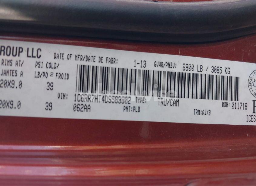 Photo 9 of 2013 Ram 1500 SPORT (VIN 1C6RR7HT4DS589902)