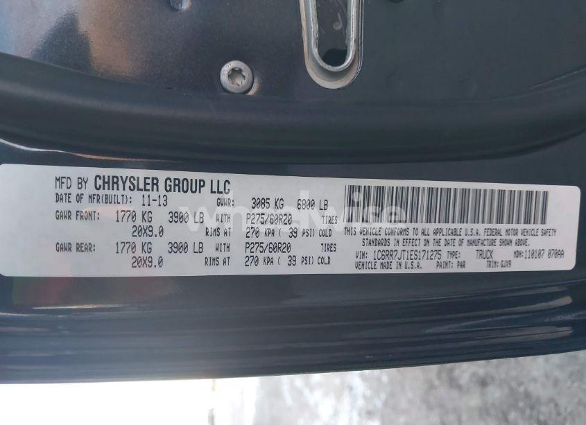 Photo 9 of 2014 Ram 1500 LARAMIE (VIN 1C6RR7JT1ES171275)