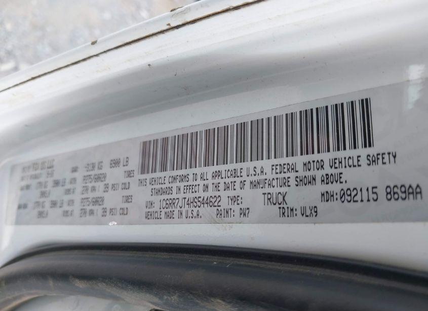 Photo 9 of 2017 Ram 1500 LARAMIE QUAD CAB 4X4 6'4 BOX (VIN 1C6RR7JT4HS544622)