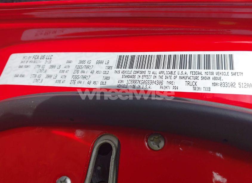 Photo 9 of 2016 Ram 1500 TRADESMAN (VIN 1C6RR7KG0GS304306)