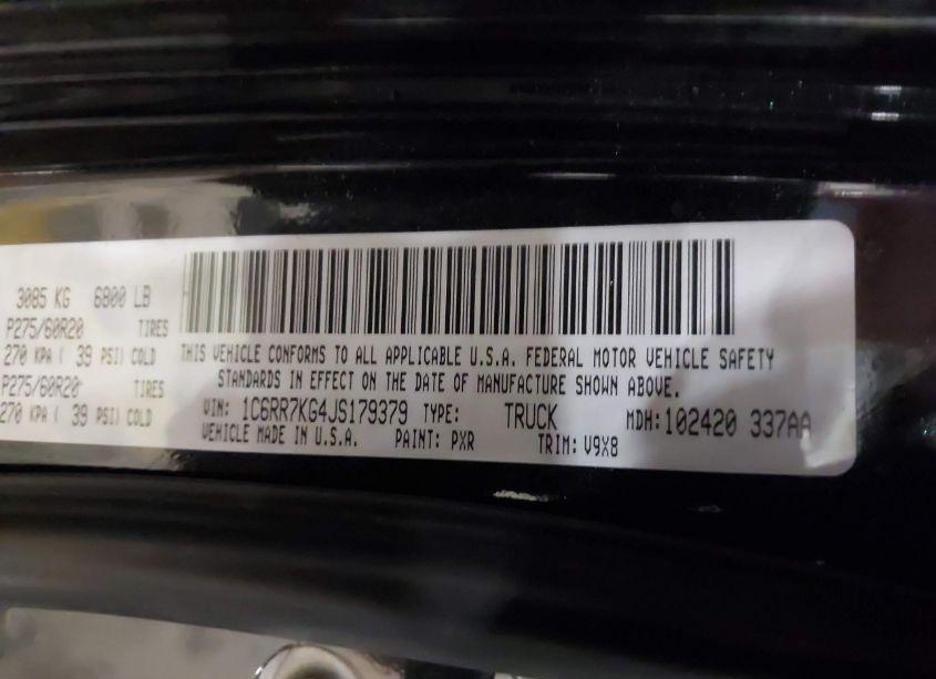 Photo 9 of 2018 Ram 1500 EXPRESS 4X4 5'7 BOX (VIN 1C6RR7KG4JS179379)