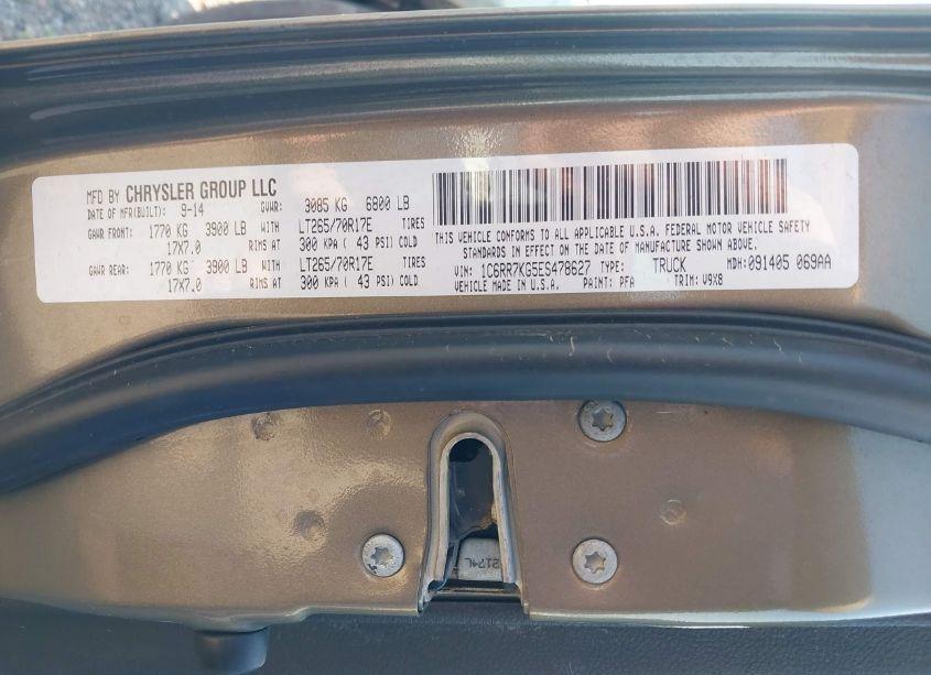 Photo 9 of 2014 Ram 1500 TRADESMAN (VIN 1C6RR7KG5ES478627)