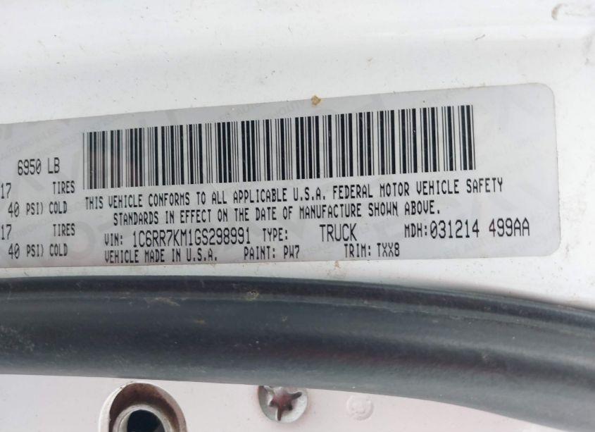 Photo 9 of 2016 Ram 1500 TRADESMAN (VIN 1C6RR7KM1GS298991)