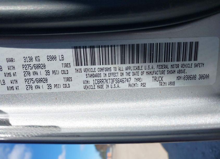 Photo 9 of 2015 Ram 1500 EXPRESS (VIN 1C6RR7KT3FS646747)