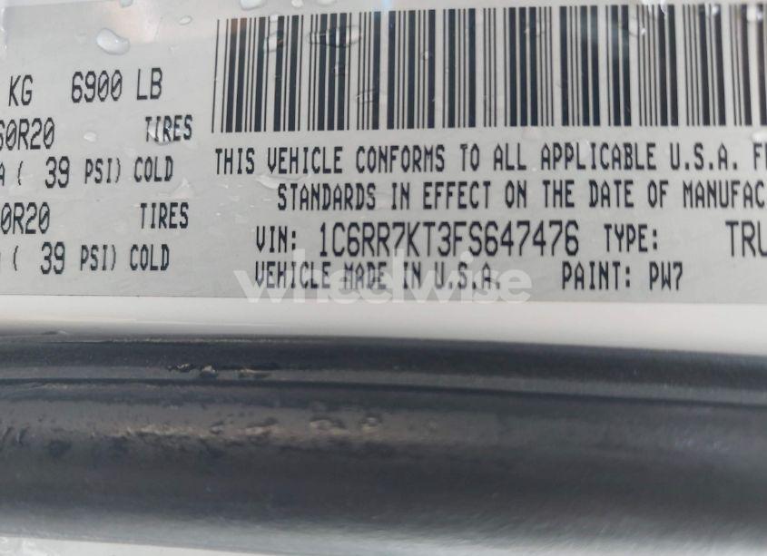 Photo 9 of 2015 Ram 1500 EXPRESS (VIN 1C6RR7KT3FS647476)