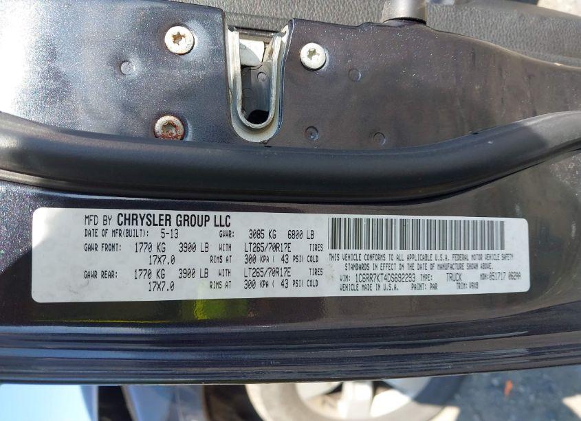 Photo 9 of 2013 Ram 1500 TRADESMAN (VIN 1C6RR7KT4DS692293)