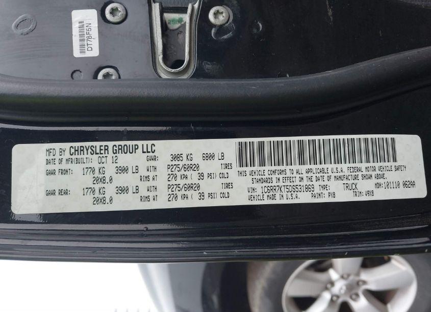 Photo 9 of 2013 Ram 1500 EXPRESS (VIN 1C6RR7KT5DS531869)