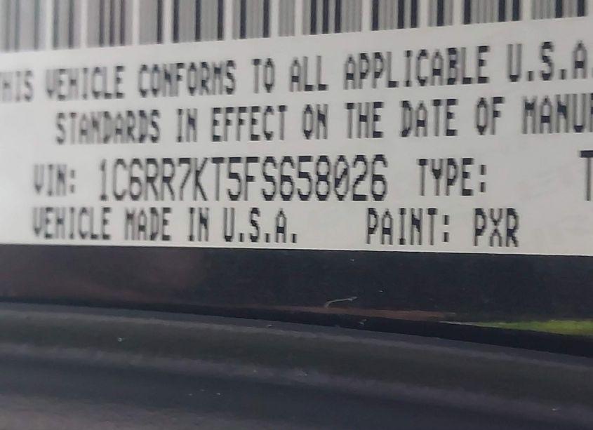 Photo 9 of 2015 Ram 1500 EXPRESS (VIN 1C6RR7KT5FS658026)