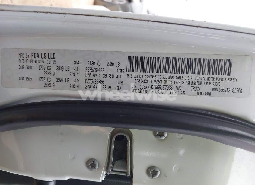 Photo 9 of 2016 Ram 1500 EXPRESS (VIN 1C6RR7KT6GS157065)