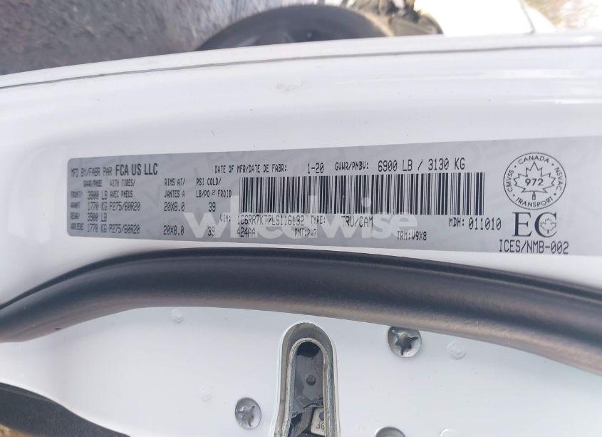 Photo 9 of 2020 Ram 1500 CLASSIC ST (VIN 1C6RR7KT7LS116132)