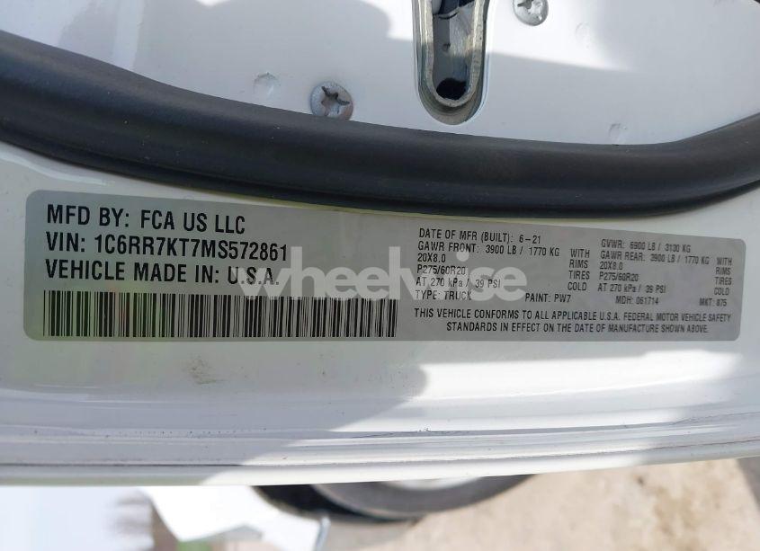 Photo 9 of 2021 Ram 1500 CLASSIC TRADESMAN 4X4 5'7 BOX (VIN 1C6RR7KT7MS572861)