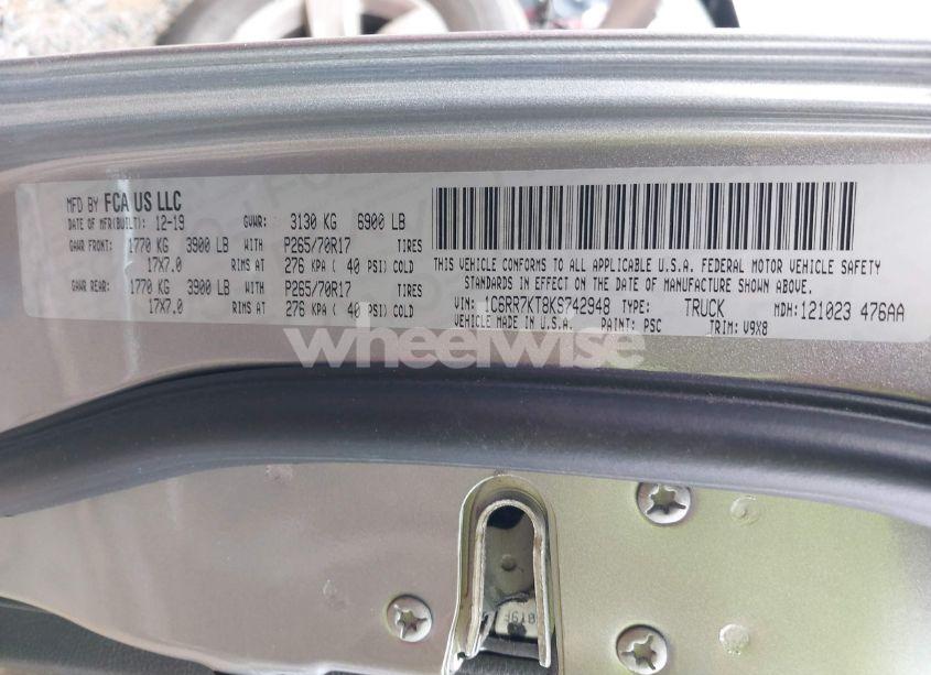 Photo 9 of 2019 Ram 1500 CLASSIC TRADESMAN 4X4 5'7 BOX (VIN 1C6RR7KT8KS742948)