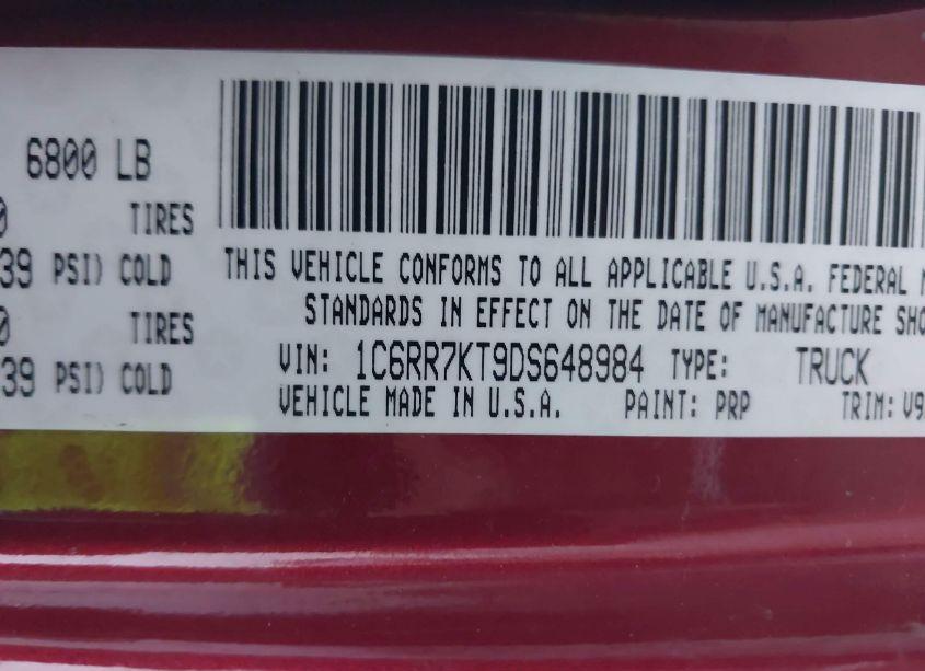 Photo 9 of 2013 Ram 1500 EXPRESS (VIN 1C6RR7KT9DS648984)