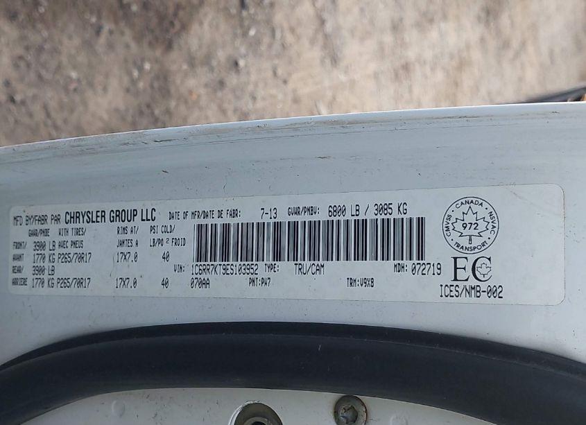 Photo 9 of 2014 Ram 1500 ST (VIN 1C6RR7KT9ES103952)