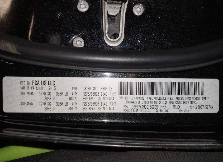 Photo 9 of 2016 Ram 1500 EXPRESS (VIN 1C6RR7KT9GS156685)