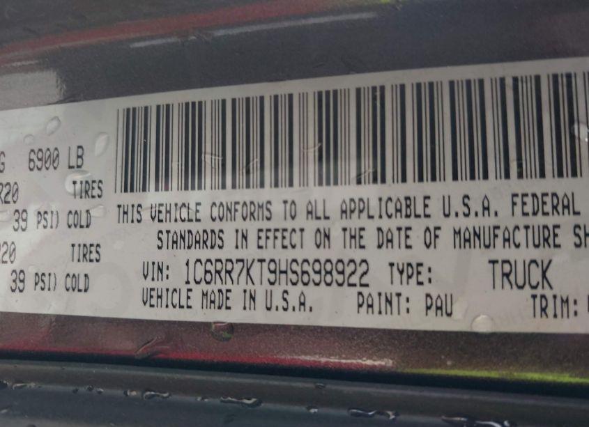 Photo 9 of 2017 Ram 1500 EXPRESS 4X4 5'7 BOX (VIN 1C6RR7KT9HS698922)