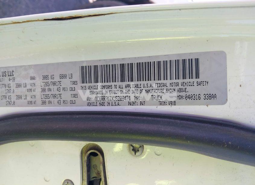 Photo 9 of 2018 Ram 1500 TRADESMAN 4X4 5'7 BOX (VIN 1C6RR7KTXJS288474)