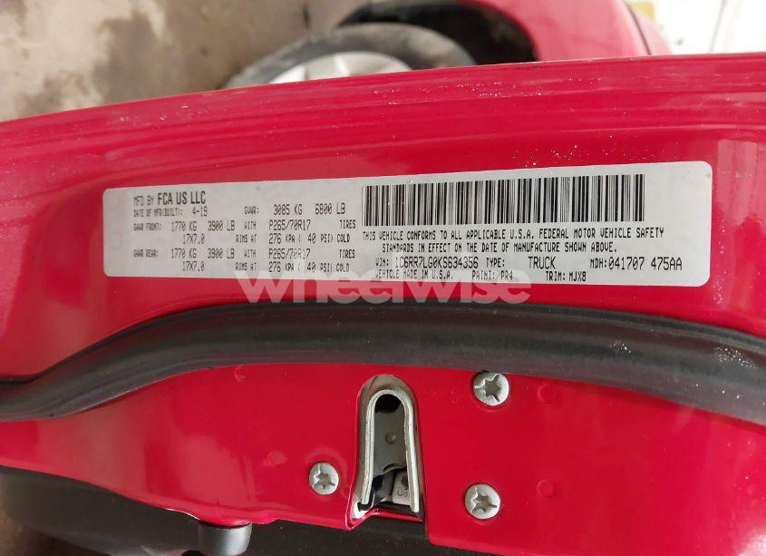 Photo 9 of 2019 Ram 1500 CLASSIC SLT 4X4 5'7 BOX (VIN 1C6RR7LG0KS634356)