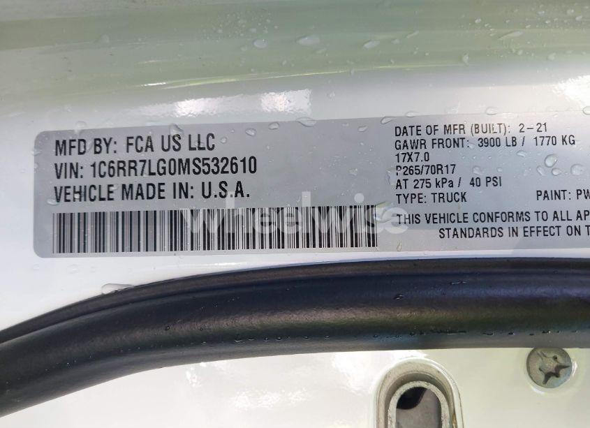Photo 9 of 2021 Ram 1500 CLASSIC SLT 4X4 5'7 BOX (VIN 1C6RR7LG0MS532610)