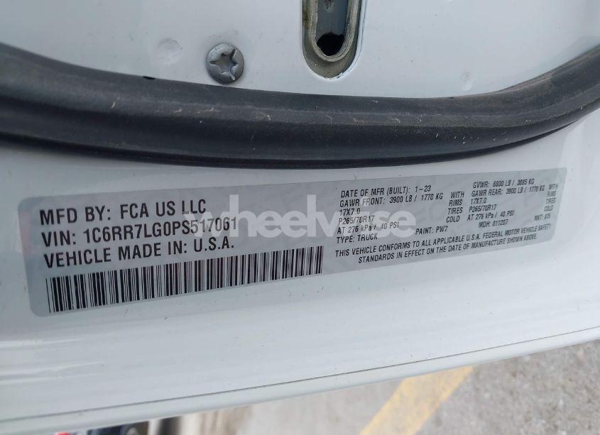 Photo 9 of 2023 Ram 1500 CLASSIC SLT 4X4 5'7 BOX (VIN 1C6RR7LG0PS517061)