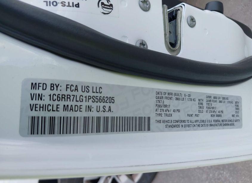 Photo 9 of 2023 Ram 1500 CLASSIC SLT 4X4 5'7 BOX (VIN 1C6RR7LG1PS566205)