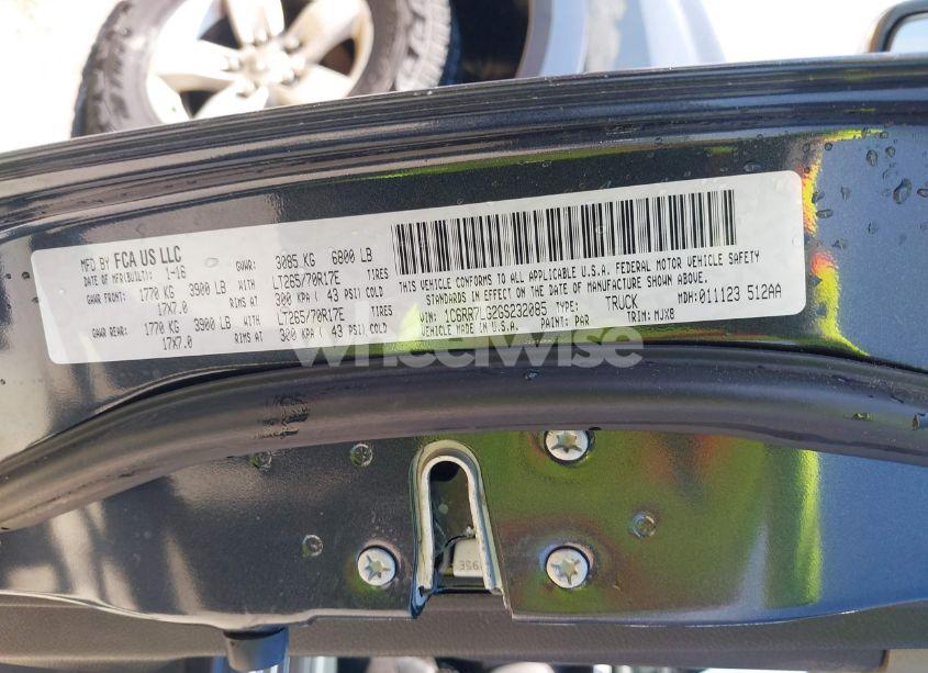 Photo 9 of 2016 Ram 1500 OUTDOORSMAN (VIN 1C6RR7LG2GS232085)