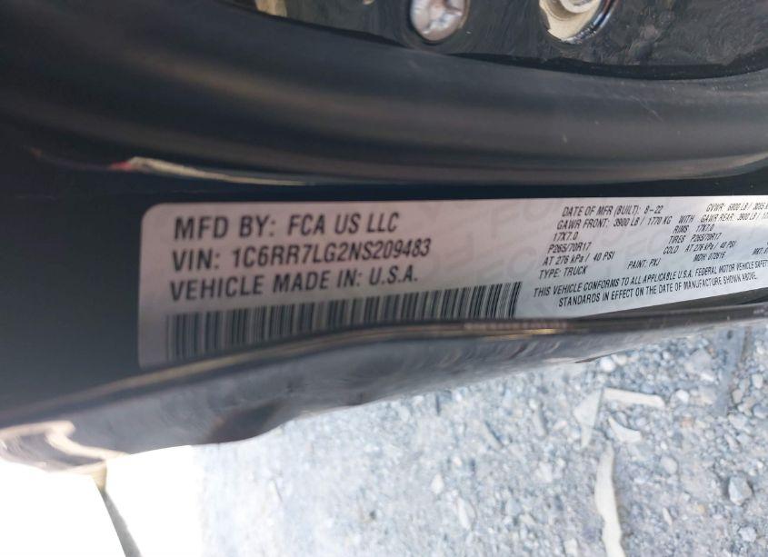 Photo 9 of 2022 Ram 1500 CLASSIC SLT 4X4 5'7 BOX (VIN 1C6RR7LG2NS209483)