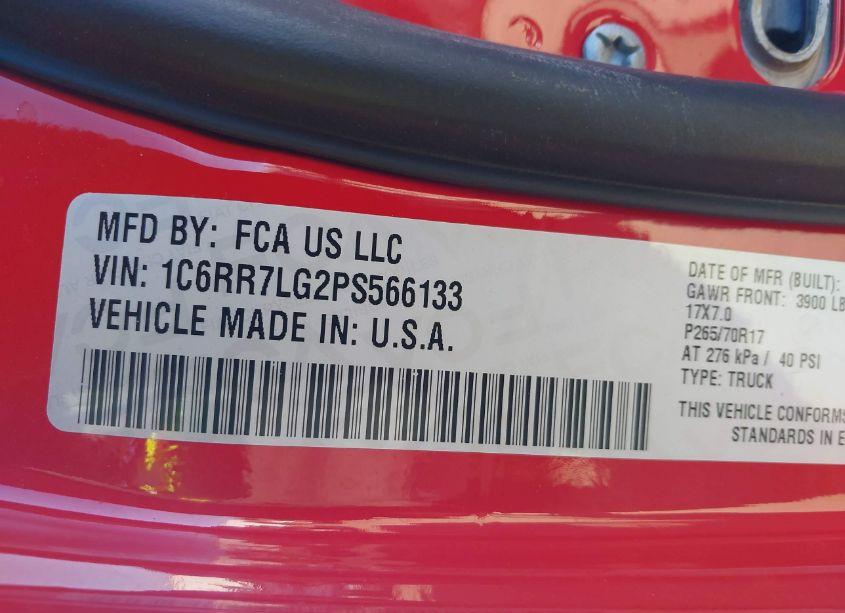 Photo 9 of 2023 Ram 1500 CLASSIC SLT 4X4 5'7 BOX (VIN 1C6RR7LG2PS566133)