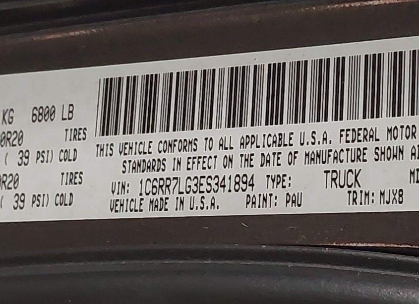 Photo 9 of 2014 Ram 1500 BIG HORN (VIN 1C6RR7LG3ES341894)