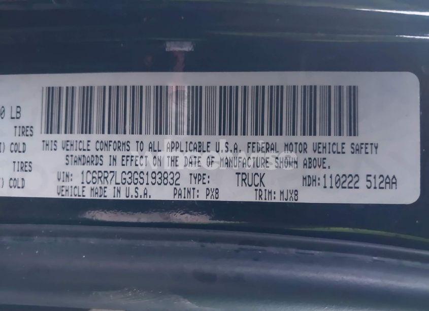 Photo 9 of 2016 Ram 1500 BIG HORN (VIN 1C6RR7LG3GS193832)