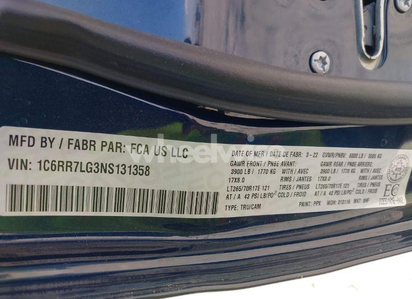 Photo 9 of 2022 Ram 1500 CLASSIC SLT (VIN 1C6RR7LG3NS131358)