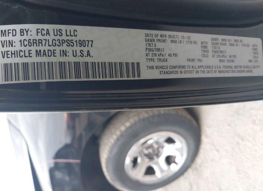 Photo 9 of 2023 Ram 1500 CLASSIC SLT 4X4 5'7 BOX (VIN 1C6RR7LG3PS519077)