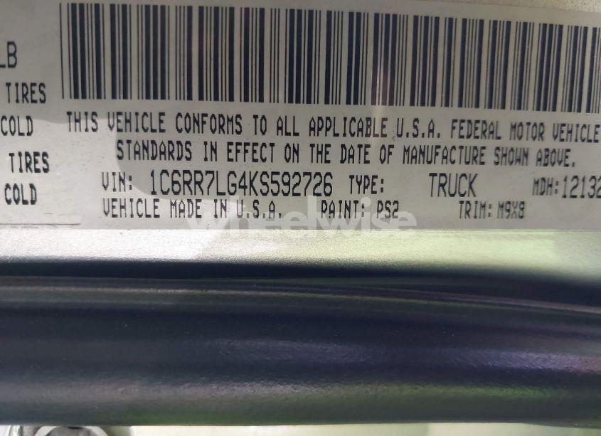 Photo 9 of 2019 Ram 1500 CLASSIC (VIN 1C6RR7LG4KS592726)