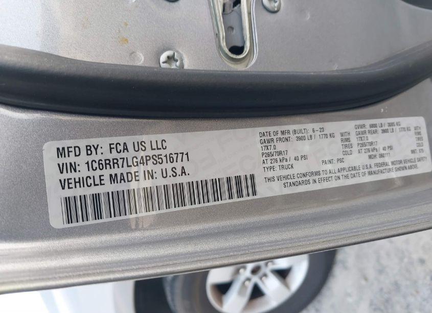 Photo 9 of 2023 Ram 1500 CLASSIC SLT 4X4 5'7 BOX (VIN 1C6RR7LG4PS516771)