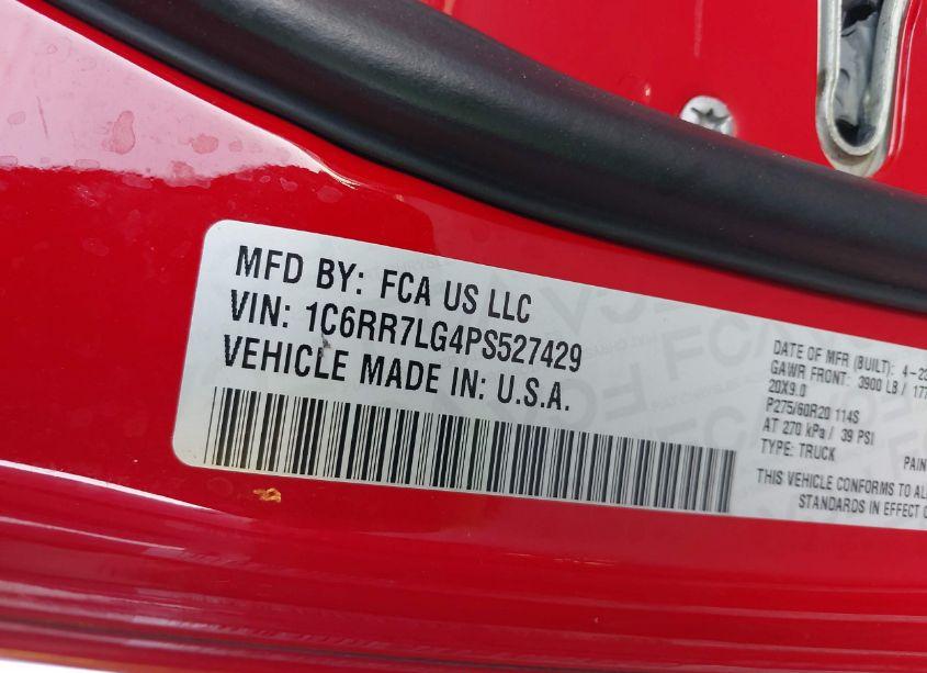 Photo 9 of 2023 Ram 1500 CLASSIC WARLOCK 4X4 5'7 BOX (VIN 1C6RR7LG4PS527429)