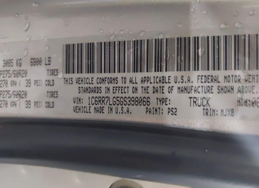 Photo 9 of 2016 Ram 1500 BIG HORN (VIN 1C6RR7LG5GS398066)