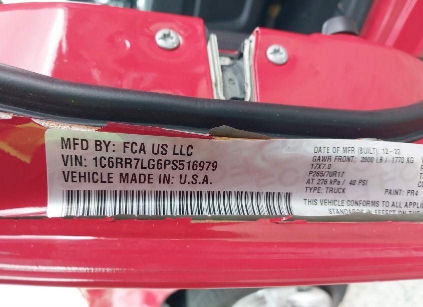 Photo 9 of 2023 Ram 1500 CLASSIC SLT 4X4 5'7 BOX (VIN 1C6RR7LG6PS516979)