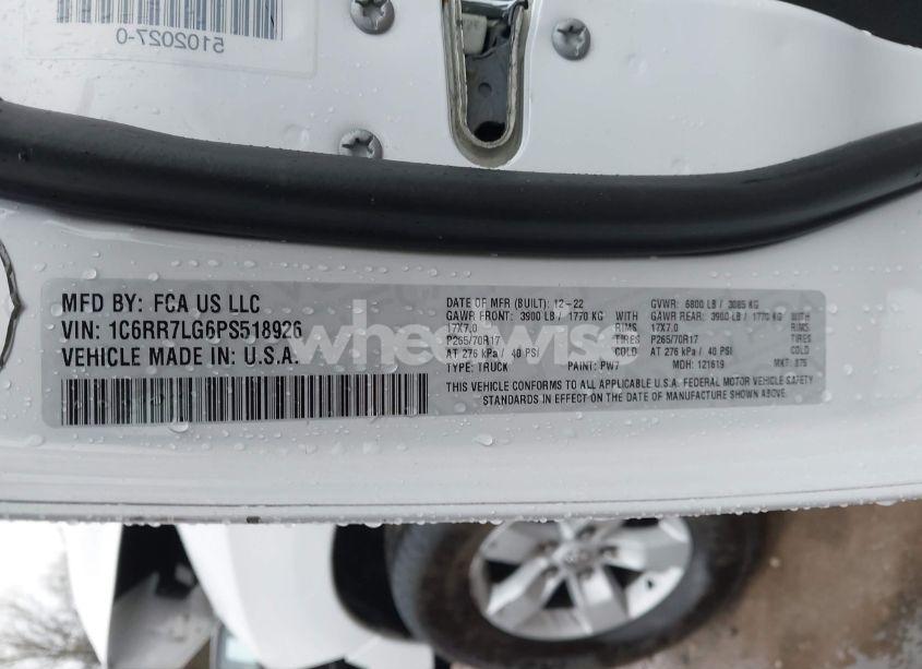 Photo 9 of 2023 Ram 1500 CLASSIC SLT 4X4 5'7 BOX (VIN 1C6RR7LG6PS518926)