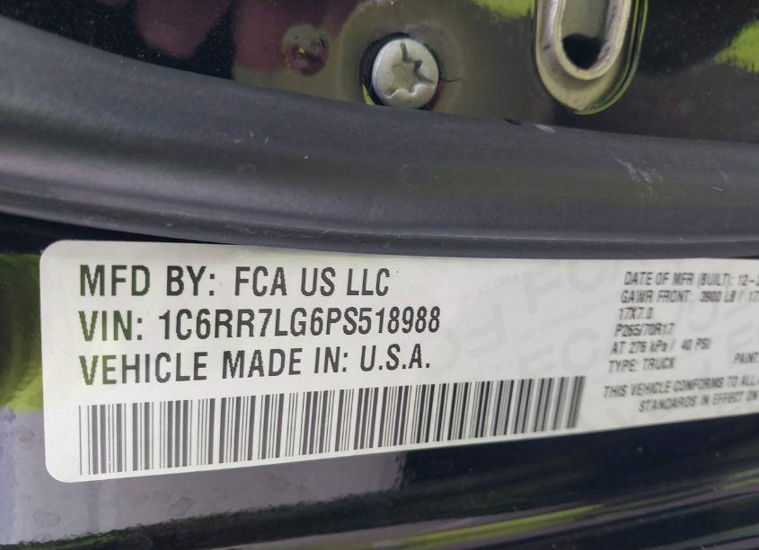 Photo 9 of 2023 Ram 1500 CLASSIC SLT 4X4 5'7 BOX (VIN 1C6RR7LG6PS518988)