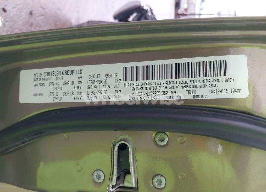 Photo 9 of 2015 Ram 1500 OUTDOORSMAN (VIN 1C6RR7LG7FS551352)