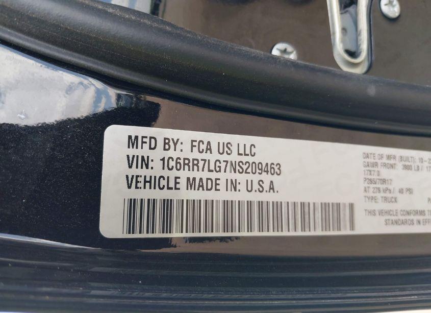 Photo 9 of 2022 Ram 1500 CLASSIC SLT 4X4 5'7 BOX (VIN 1C6RR7LG7NS209463)