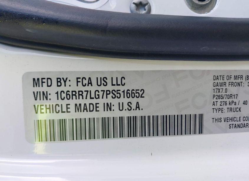 Photo 9 of 2023 Ram 1500 CLASSIC SLT 4X4 5'7 BOX (VIN 1C6RR7LG7PS516652)