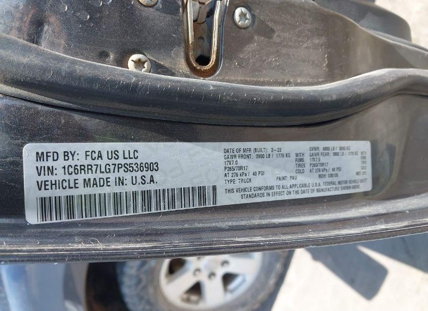 Photo 9 of 2023 Ram 1500 CLASSIC SLT 4X4 5'7 BOX (VIN 1C6RR7LG7PS536903)