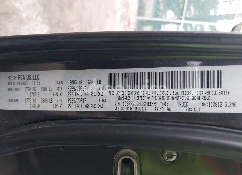 Photo 9 of 2016 Ram 1500 SLT (VIN 1C6RR7LG8GS183779)