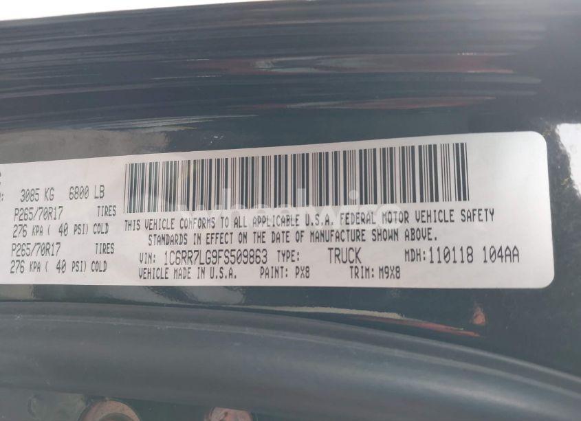 Photo 9 of 2015 Ram 1500 BIG HORN (VIN 1C6RR7LG9FS509863)