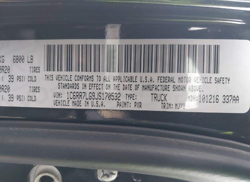 Photo 9 of 2018 Ram 1500 BIG HORN 4X4 5'7 BOX (VIN 1C6RR7LG9JS170532)