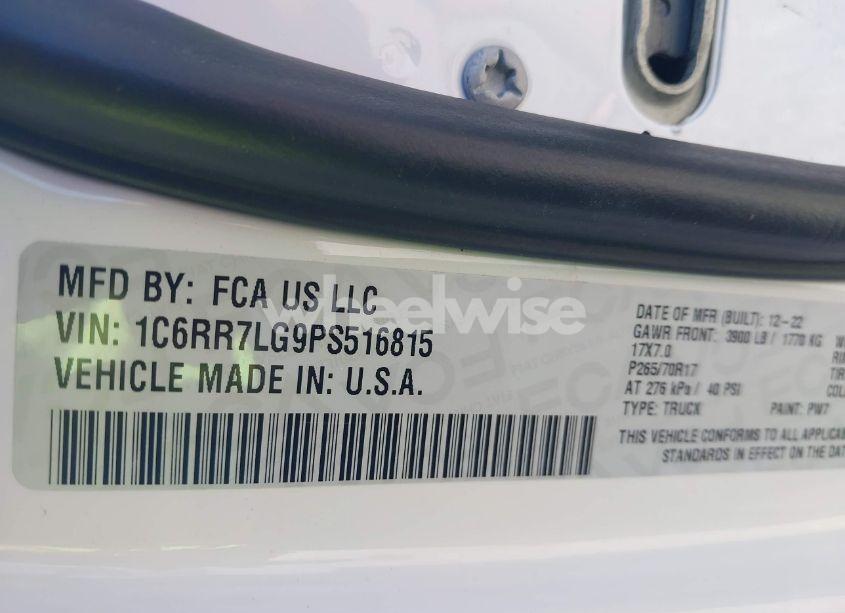 Photo 9 of 2023 Ram 1500 CLASSIC SLT 4X4 5'7 BOX (VIN 1C6RR7LG9PS516815)