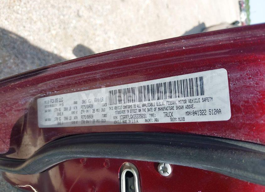 Photo 9 of 2016 Ram 1500 BIG HORN (VIN 1C6RR7LGXGS335691)