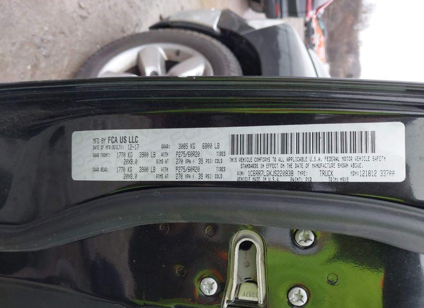 Photo 9 of 2018 Ram 1500 BIG HORN 4X4 5'7 BOX (VIN 1C6RR7LGXJS220838)